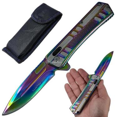 Imagem de Canivete Compacto Inox com Abertura Semiautomática e Trava de Seguranç