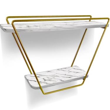 Imagem de Prateleira Nicho Industrial Arrow De Parede - dourado/vulcano