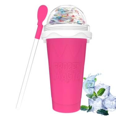 Imagem de Honbuty Slushie Maker Cup - Copo Mágico de Smoothies Congelados Rápidos para Sorvete Caseiro de Milk Shake, Copo de Resfriamento, Copo de Fabricante de Lama de Aperto de Camada Dupla, Presentes de Ani