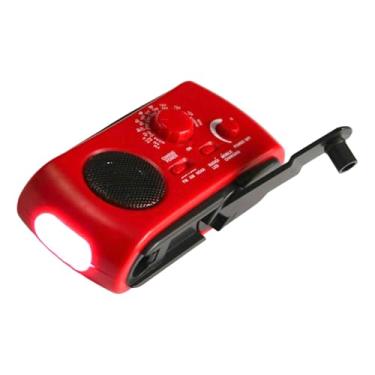 Imagem de Rádio Solar com Manivela Manual | Rádio AM/FM para Exterior,Receptor AM/FM para Acampamento com Lanterna para Trilhas, Viagens e Emergências
