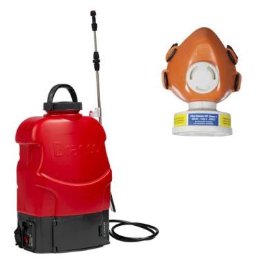 Imagem de Pulverizador Costal À Bateria Lítio Branco BPC20BL 6 Bicos + Mascara R