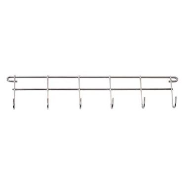 Imagem de Porta Cintos 06 Ganchos 4130 320x70x30mm Cromado Jomer, 320x70x30 mm