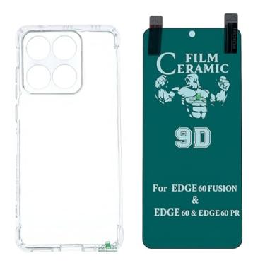 Imagem de Compatível com Moto Edge 60 - Capinha Capa Case Anti Impacto Choque + Pelicula de Ceramica Gel 9d Protecao de Tela