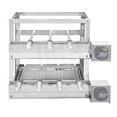 Imagem de Churrasqueira Grill TRIPLA Rotativa Inox - 7 Espetos Giratórios - ARTI