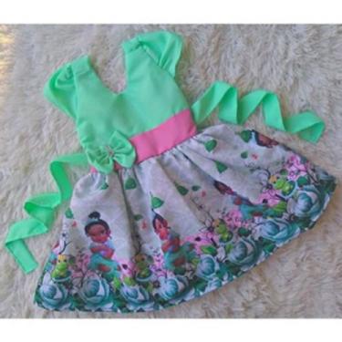 Imagem de Vestido Infantil Temático Simples Tiana Baby a Princesa e o Sapo - EDY