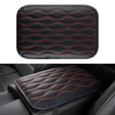 Imagem de Amiss Almofada de console central automotiva, capa de caixa de assento universal à prova d'água, acessórios para interior de carro, protetor de couro para apoio de braço automotivo para a maioria dos