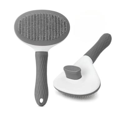 Imagem de Rasqueadeira que NÃO arranha os bichinhos/Removedora de Pelos Soltos P/Cães, Gatos e Móveis - Design Ergonômico, Botão Ejetor, Fácil de Limpar, Compacta