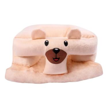 Imagem de Assento de bebê para 3 a 24 meses, cadeira de chão com suporte para as costas infantil, sofá de pelúcia com desenho animado(Urso Bege)