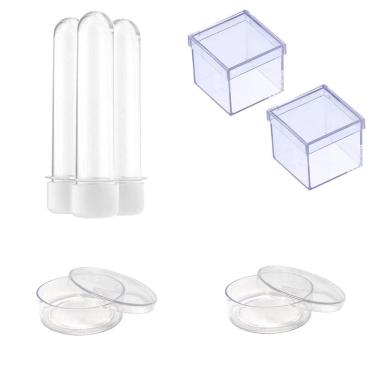 Imagem de 100 Latinhas Acrílicas Tubetes 13Cm Caixinhas 5X5 Branco