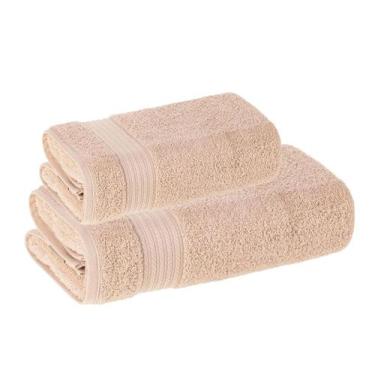 Imagem de Kit Toalha de Banho Gigante e Rosto 2 Pçs Magna 600g/m Karsten, Rosa