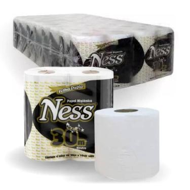 Imagem de Papel Higiênico Folha Dupla Ness Com 64 Rolos De 30 Metros