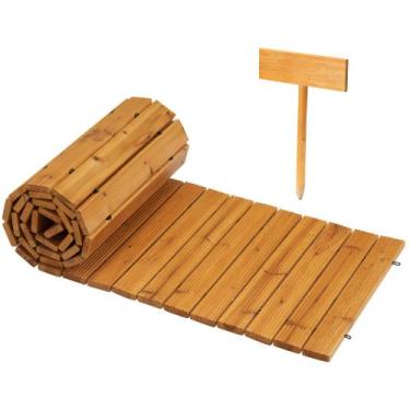 Imagem de Caminho de jardim de madeira Spurgehom 244cm Cedro Wood Roll-Out
