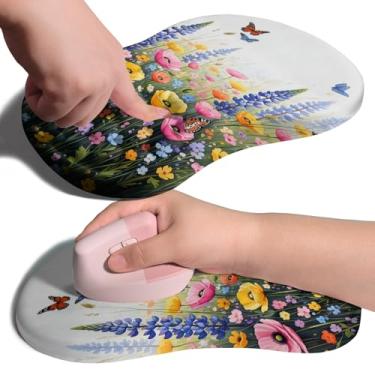 Imagem de Armanza Mouse pad ergonômico com suporte de pulso para articulações com almofada de espuma de memória, colisão de massagem, alívio da dor no túnel do carpo, design de inclinação para descanso de pulso