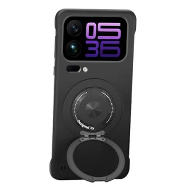 Imagem de FWYANZH Capa para Xiaomi 17 Pro Max/17 Pro/17, suporte de anel magnético, capa protetora para celular, ultrafina, sem moldura, à prova de choque, preta, 17