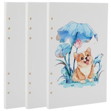 Imagem de PLIGREAT Refil de papel A5 com 60 folhas de papel A5, refis de folhas soltas de 14 x 20 cm para 6 fichários de anel, páginas de aquarela perfuradas para agenda, agenda, diário, pintura, substituição