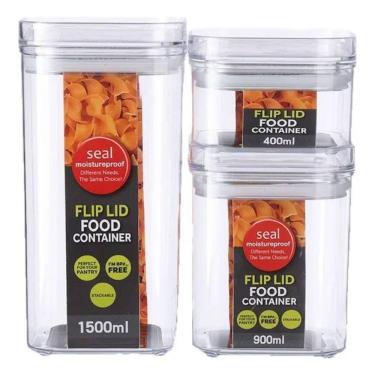 Imagem de Kit de Potes Herméticos Com 3 Peças 400/9001500 ml - Quanhe