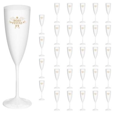 Imagem de Taça Espumante 170ml Boas Festas Acrílico Premium 30pçs - NEOPLAS, BRA