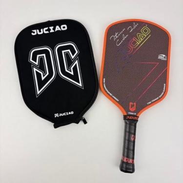 Imagem de JUCIAO Raquete De Pickleball 16mm Titan Series Carbono-Titânio T700 – Super-Core Colmeia Termoformada Monobloco 360°, Potência & Controle Avançado Para Jogadores de Todos os Níveis (Laranja)