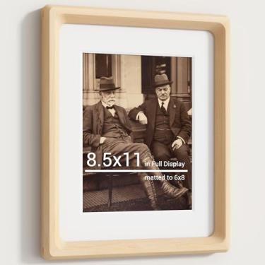 Imagem de Heimlove Molduras naturais de 20 x 25 cm, moldura de madeira original feita à mão com tapete para exibição de fotos de formatura de 15 x 20 cm, imagem de família, mesa de casamento e decoração de