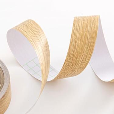 Imagem de GQQGSHOP Fita autoadesiva de reparo de borda de PVC de 10 m, acabamentos flexíveis de moldagem de rodapé, borda de papel de parede para banheiro, sala de estar, cozinha (grão de carvalho amarelo, 2 cm