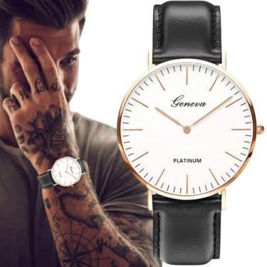 Imagem de Relógio Masculino Minimalista Ultrafino Geneva + Caixa