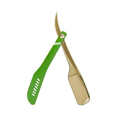 Imagem de Navalha Profissional De Aço Inoxidável Para Barbeiro, Lâmina Reta Dobr