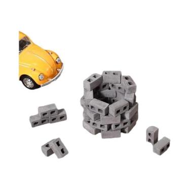 Imagem de Blocos De Concreto Em Miniatura Escala 1/16, 60 Pacotes Para Casas De 