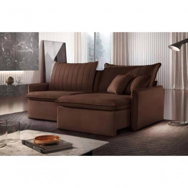 Imagem de Sofá Cama Madri Retrátil E Reclinável 220cm - Marrom