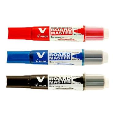 Imagem de Kit C/03 Pincel Quadro Branco Marcador Pilot Recarregável