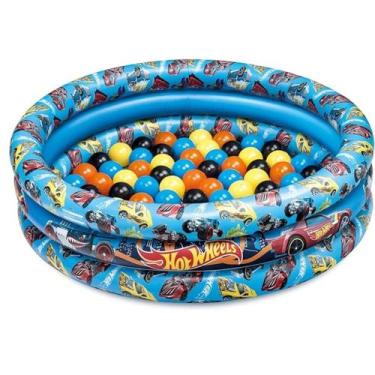 Imagem de Piscina Inflável Hot Wheels Com 25 Bolinhas F00004 - Fun