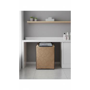 Imagem de Capa Lavadora Zíper Impermeável 13-15kg Bege Floral - Congratulations 