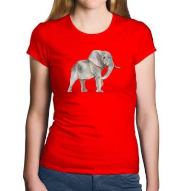 Imagem de Baby Look Algodão Elefante - Foca na Moda, Vermelho, GG