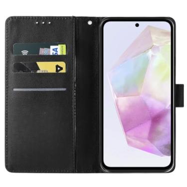 Imagem de Capa Capinha Carteira Flip Couro Compatível Samsung Galaxy A35 Premium (PRETO)