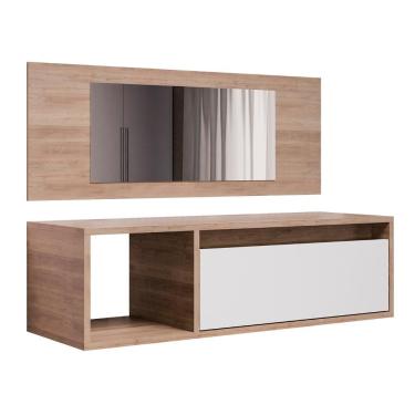 Imagem de Penteadeira Camarim Suspensa 1 Porta Elle Z34 Freijó Branco - Mpozenato