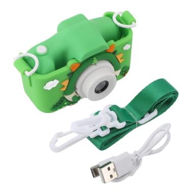 Imagem de Crianças Câmera Digital Cute Cartoon Dinosaur Design 2.0 Inch HD IPS Screen Câmeras duplas Foto Gravação de Vídeo Puzzle Jogos Música Reprodução Selfie Câmera para Meninos Meninas (Verde)