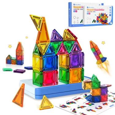 Imagem de Conjunto de viagem Magnetic Tiles BunnyBoo 42PC para crianças de 3 a 8