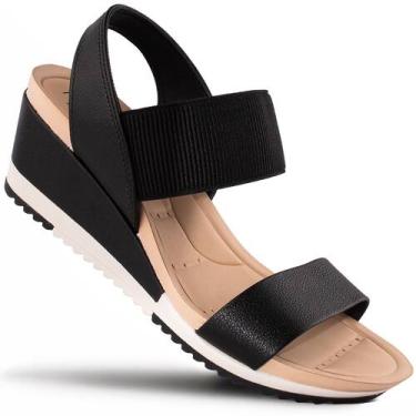 Imagem de Sandália Modare Anabela Ultraconforto Ortopédica Original 7123, Preto,