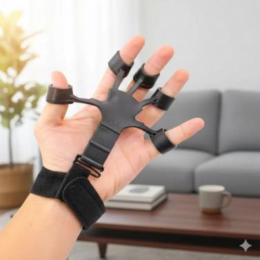 Imagem de Elástico Extensor de Dedos Exercício Fisioterapia Yoga Fortalecimento Mãos