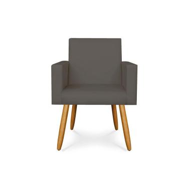 Imagem de Poltrona Couro Couríno Salão Balaqui Decor Courino Cinza