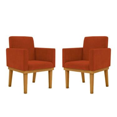 Imagem de Kit 2 Cadeiras Recepção Reforçadas Poltrona Balaq terracota