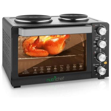 Imagem de AirFryer e Forno Elétrico de Bancada Rotisserie, Grill, 30L 1400 Watt, NUTRICHEF PKRTO28, Preto