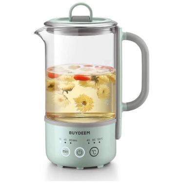 Imagem de Chaleira Elétrica de Vidro 600 mL, Aço Inoxidável, 110v, BUYDEEM K313, Verde