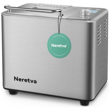 Imagem de Panificadora Automática 20 em 1 com Modo Sem Glúten e 2 Tamanhos de Pão, 110V 565W, Neretva, Prata