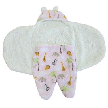 Imagem de Saco de Bebê Para Dormir Sherpa Carneirinho Rosa e Rosa Safari - Morae