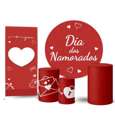 Imagem de Trio Capas Cilindro + Painel Redondo + Lateral Dia dos Namorados (K2DNA0001)