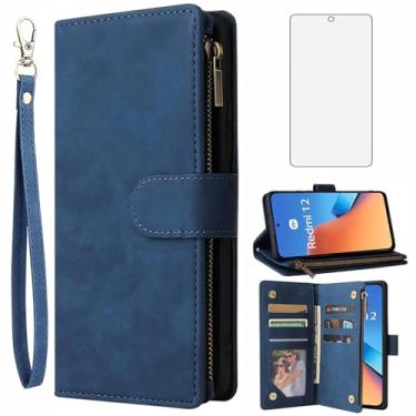 Imagem de Asuwish Compatível com Xiaomi Redmi 12 4G/5G/Note 12R/Poco M6 Pro 5G Capa carteira protetora de tela de vidro temperado e capa flip de couro com suporte para cartão capas para celular Redmi12 mulheres