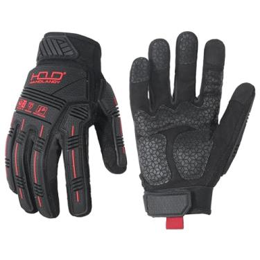 Imagem de AIGEVTURE Luvas De Trabalho Antivibração, Redução Alto Impacto, Para Mecânicos Serviço Pesado, Com Aderência, Acolchoamento Sbr, Protetor Tpr, Preto, Médio