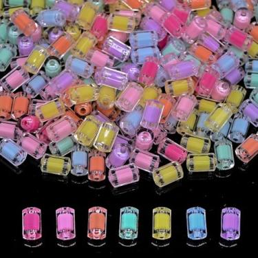 Imagem de Mais de 200 peças de miçangas kandi sortidas em massa para fazer joias, kit de fabricação de pulseiras da amizade, contas de berloque de suprimentos de artesanato (tubo facetado)