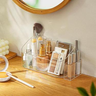 Imagem de Bandejas de banheiro para bancada de banheiro MORNITE Clear Plastic