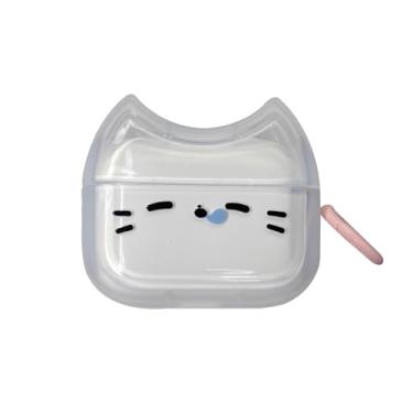 Imagem de Capa de fone de ouvido transparente transparente para AirPods 1/2, linda linda capa de silicone TPU macio, orelha de gatinho, AirPods 1/2, capa protetora à prova de choque para fones de ouvido iPod